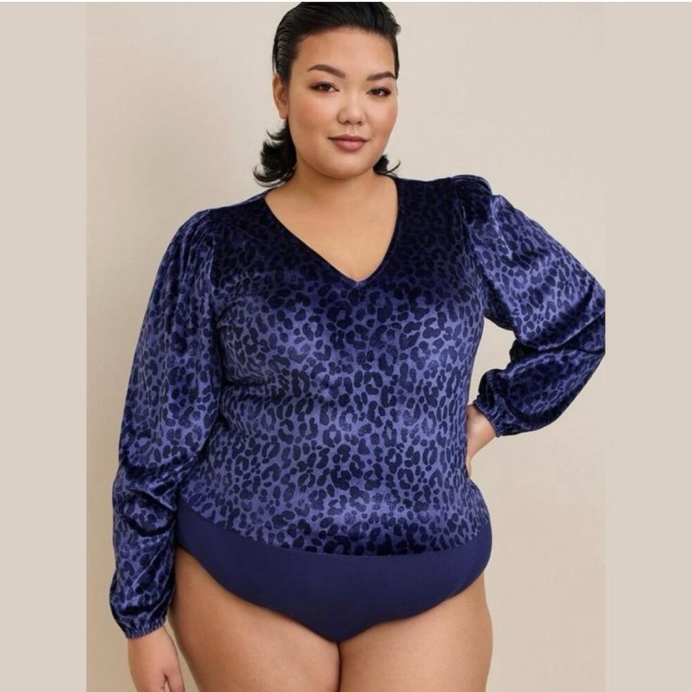 Torrid Blue Velvet Bodysuit